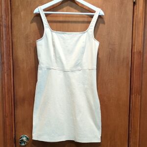 Hollister Denim Sleeveless Dress In Cream Size L